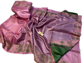 Tussar silk hand embroidery saree SILK ZONE