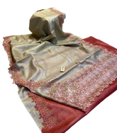 Tussar silk hand embroidery saree SILK ZONE