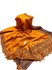 Tussar silk hand embroidery saree SILK ZONE