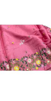 Tussar silk hand embroidery saree SILK ZONE