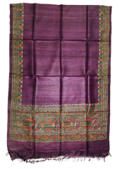 Tussar silk hand kalamkari paint dupatta SILK ZONE