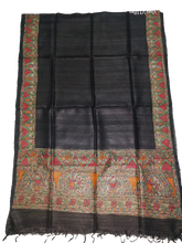 Tussar silk hand kalamkari paint dupatta SILK ZONE