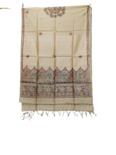 Tussar silk hand kalamkari dupatta SILK ZONE
