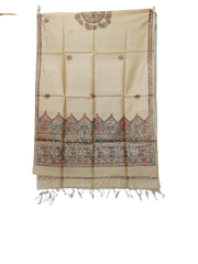 Tussar silk hand kalamkari dupatta SILK ZONE