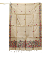 Tussar silk hand kalamkari paint dupatta SILK ZONE
