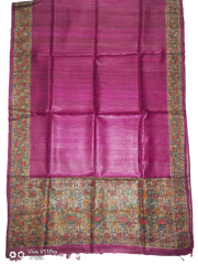 Tussar silk hand kalamkari paint dupatta SILK ZONE