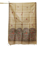 Tussar silk hand kalamkari paint dupatta SILK ZONE