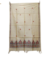 Tussar silk hand kalamkari paint dupatta SILK ZONE