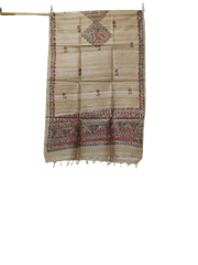 Tussar silk hand kalamkari paint dupatta SILK ZONE