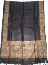 Tussar silk hand kalamkari paint dupatta SILK ZONE