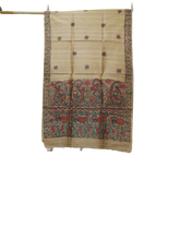 Tussar silk hand kalamkari paint dupatta SILK ZONE