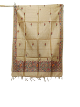 Tussar silk hand kalamkari paint dupatta silk ZONE