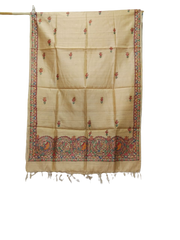 Tussar silk hand kalamkari paint dupatta silk ZONE