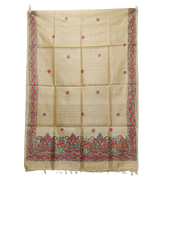 Tussar silk hand kalamkari paint dupatta SILK ZONE