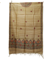 Tussar silk kalamkari hand paint dupatta SILK ZONE