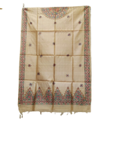 Tussar silk hand kalamkari paint dupatta SILK ZONE