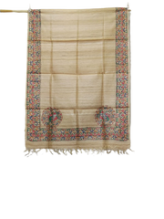 Tussar silk hand kalamkari paint dupatta SILK ZONE
