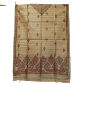 Tussar silk hand kalamkari paint dupatta SILK ZONE