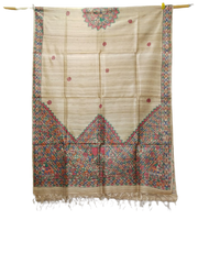 Tussar silk hand kalamkari paint dupatta Silk ZONE