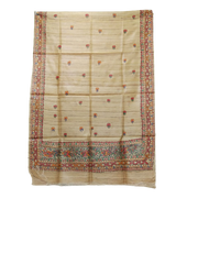 Tussar silk hand kalamkari paint dupatta SILK ZONE