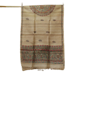 Tussar silk hand kalamkari paint dupatta SILK ZONE
