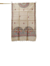 Tussar silk hand kalamkari paint dupatta SILK ZONE