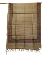Tussar silk hand kalamkari paint dupatta SILK ZONE