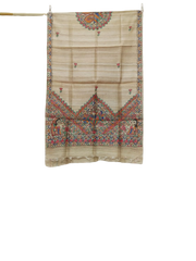 Tussar silk hand kalamkari paint dupatta SILK ZONE