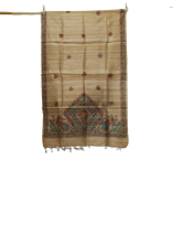 Tussar silk hand kalamkari paint dupatta SILK ZONE