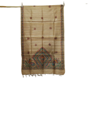 Tussar silk hand kalamkari paint dupatta SILK ZONE