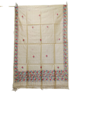 Tussar silk hand kalamkari paint dupatta SILK ZONE