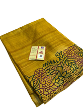 Pure tussar cutwork design embroidery silk saree SILK ZONE