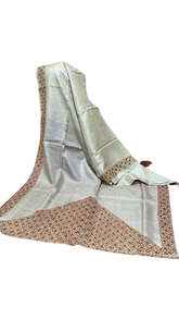 Pure tussar cutwork design silk saree SILK ZONE