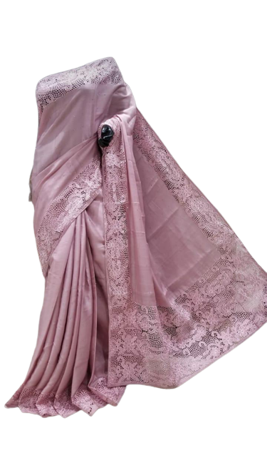 Pure tussar cutwork design embroidery silk 3 SILK ZONE