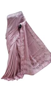 Pure tussar cutwork design embroidery silk 3 SILK ZONE