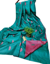 Pure tussar cutwork design embroidery silk saree SILK ZONe