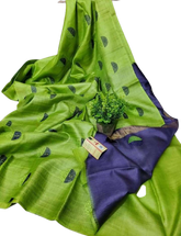 Pure tussar cutwork design embroidery silk saree SILK ZONE