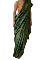 Pure tussar cutwork design embroidery silk saree SILK ZONE