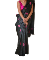 Pure tussar cutwork design embroidery silk saree SILK ZONE