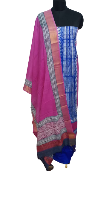 Semi-Tussar printed suit SILK ZONE