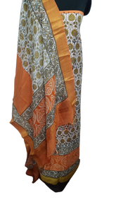 Semi-Tussar printed suit SILK ZONE