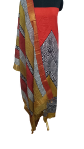 Semi-Tussar printed suit SILK ZONE