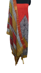 Semi-Tussar printed suit SILK ZONE