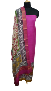 Semi-Tussar printed suit SILK ZONE