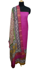 Semi-Tussar printed suit SILK ZONE