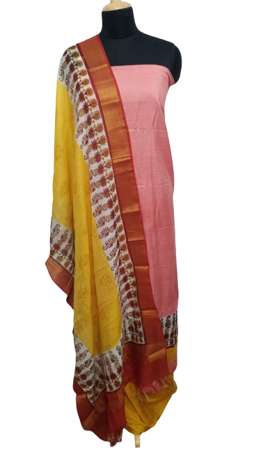 Semi-Tussar printed suit SILK ZONE