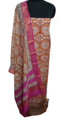 Semi-Tussar printed suit SILK ZONE