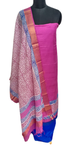 Semi-Tussar printed suit SILK ZONE