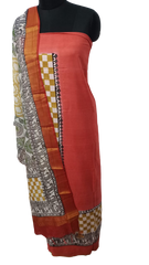 Semi-Tussar printed suit SILK ZONE