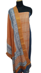 Semi-Tussar printed suit SILK ZONE